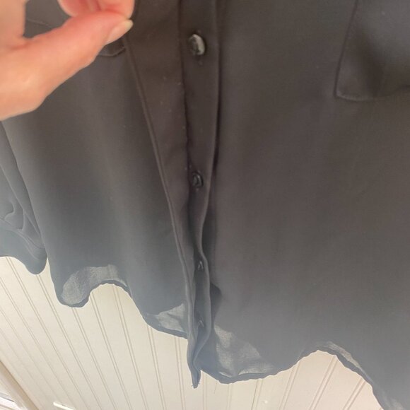 Black Sheer Worthington Blouse size Medium dress shirt - Picture 9 of 10
